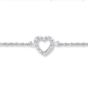 Silver Heart and Star Anklet